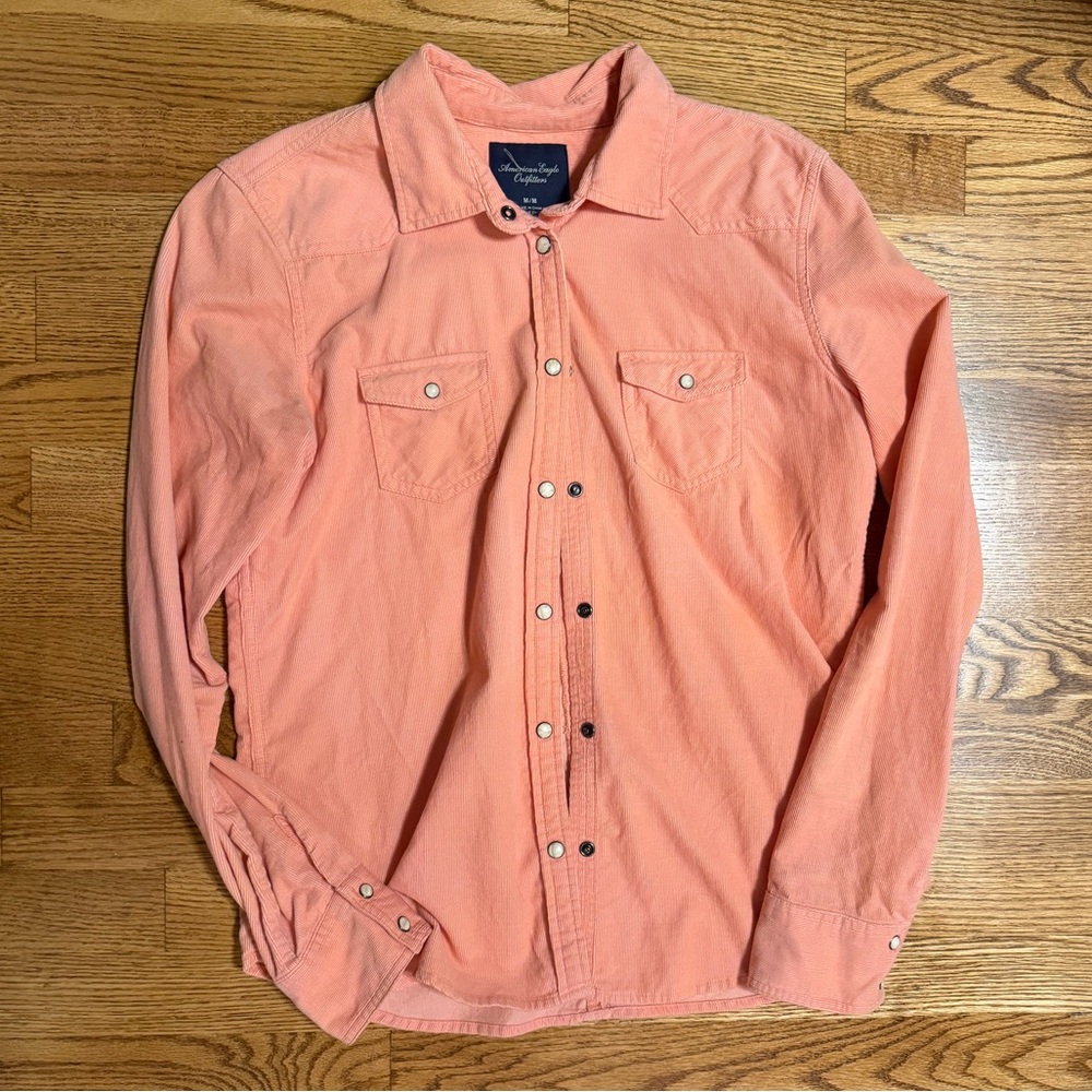 American Eagle Outfitters Coral Button Up Shirt